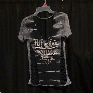 Affliction distressed top
